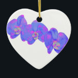 Ornamento De Cerâmica Púrpura aquarela Pintura orquídea<br><div class="desc">Pintura floral romântica de aquarela tropical. Arte original, orquídeas rosa e roxa.</div>