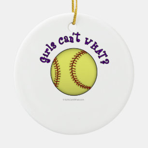 Ornamento De Cerâmica Púrpura de Softball