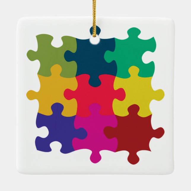 Ornamento De Cerâmica Puzzled (Verso)