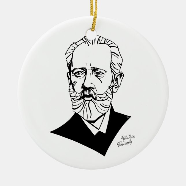 Ornamento De Cerâmica Pyotr Tchaikovsky (Frente)