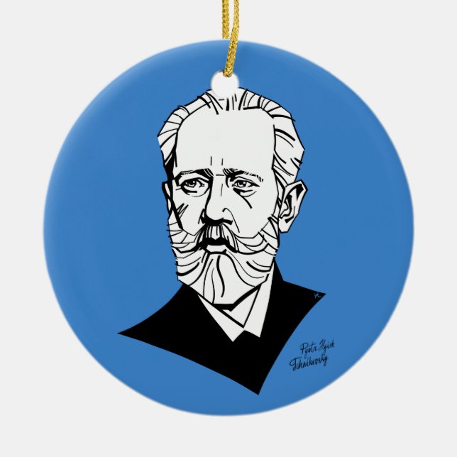Ornamento De Cerâmica Pyotr Tchaikovsky (Frente)
