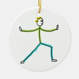 Ornamento De Cerâmica Qigong Stickman