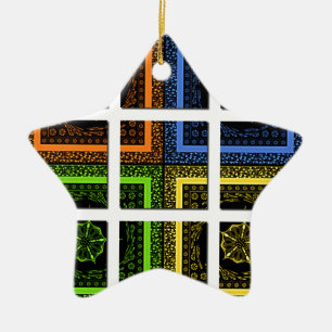 Ornamento De Cerâmica Quadrado em uma caixa