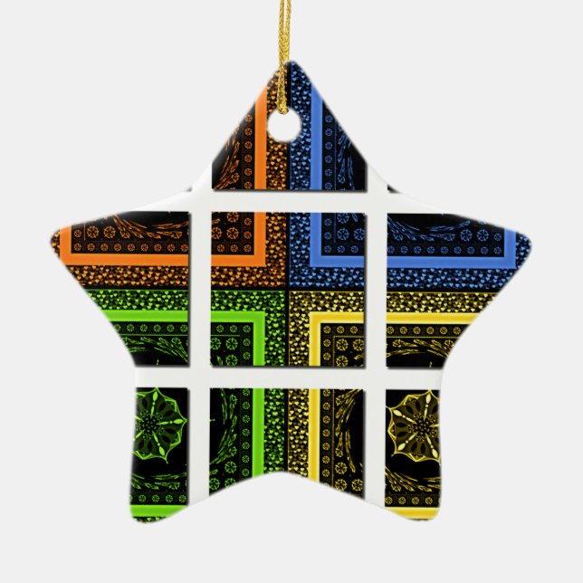 Ornamento De Cerâmica Quadrado em uma caixa (Frente)