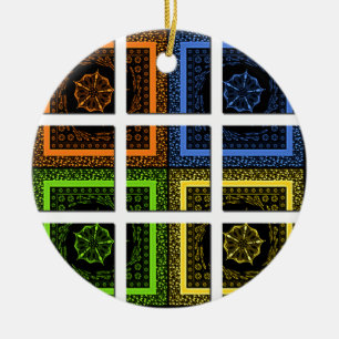 Ornamento De Cerâmica Quadrado em uma caixa