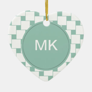 Ornamento De Cerâmica Quadrados de forno de diversão, ponto verde