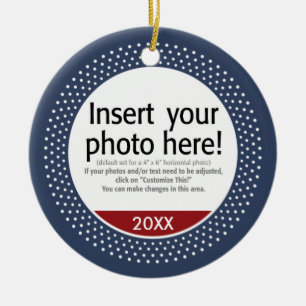Ornamento De Cerâmica Quadro básico da foto para o Natal