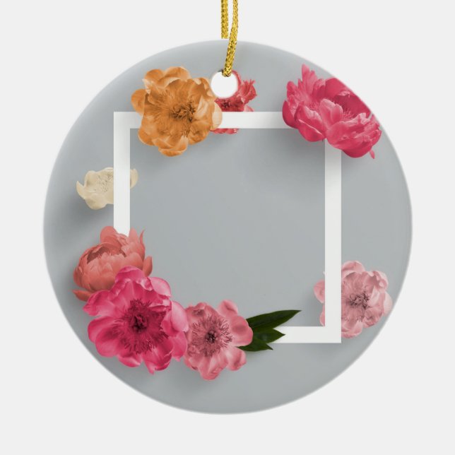 Ornamento De Cerâmica Quadro da Flor (Frente)