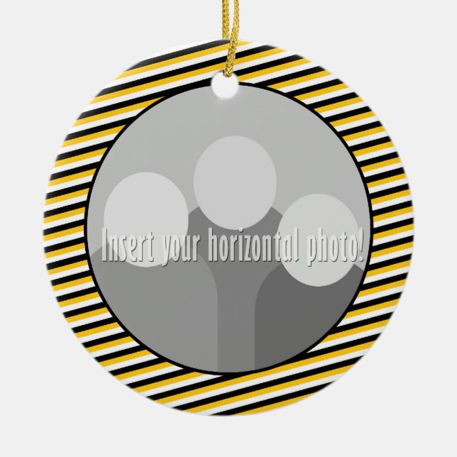 Ornamento De Cerâmica Quadro da foto do impressão da pata do tigre com (Frente)