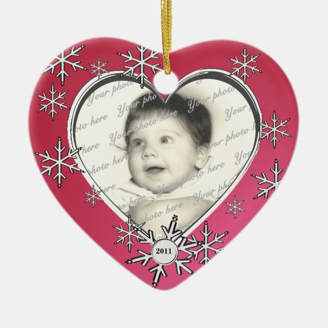 Ornamento De Cerâmica Quadro de Charme Snowflake (Frente)