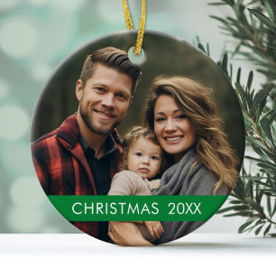 Ornamento De Cerâmica Quadro de Fotografias de Natal - Moderno