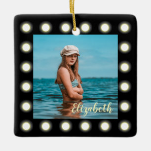 Ornamento De Cerâmica Quadro de Fotografias preto exclusivo no Na moda m