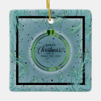 Ornamento De Cerâmica Quadro Natalino Retro Ramos Feliz Natal