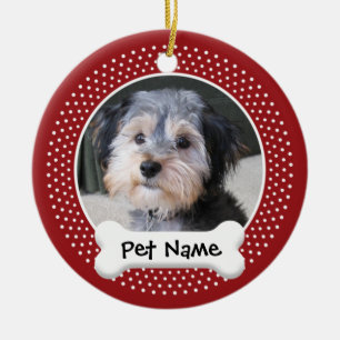 Ornamento De Cerâmica Quadro personalizado da foto do cão -