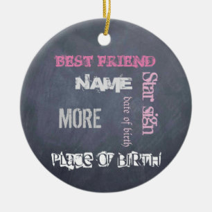 Ornamento De Cerâmica Quadro personalizado do melhor amigo BFF