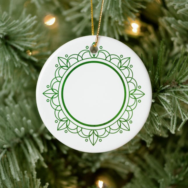 Ornamento De Cerâmica Quadro Verde Elegante Natal Personalizável (Árvore)