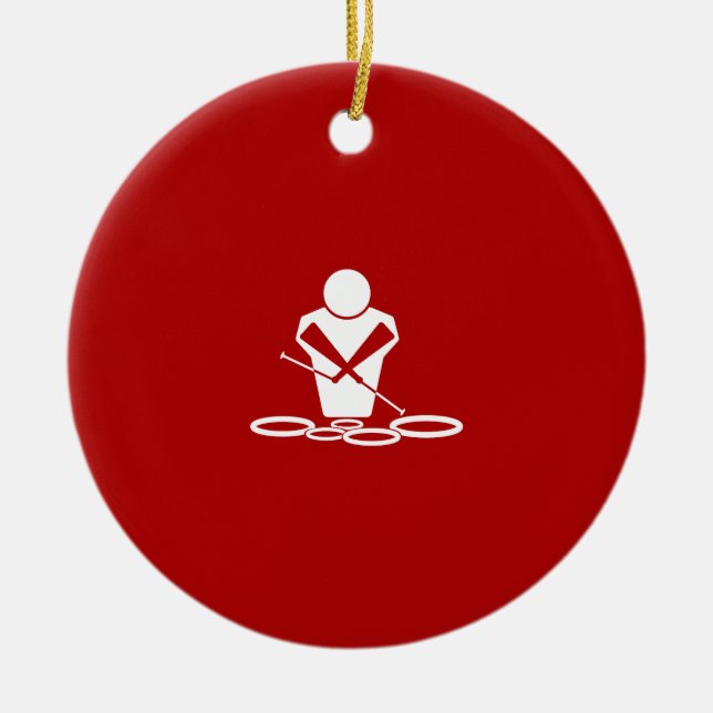 Ornamento De Cerâmica Quads - Branco - Fundo Vermelho - Tenors Baby! (Frente)