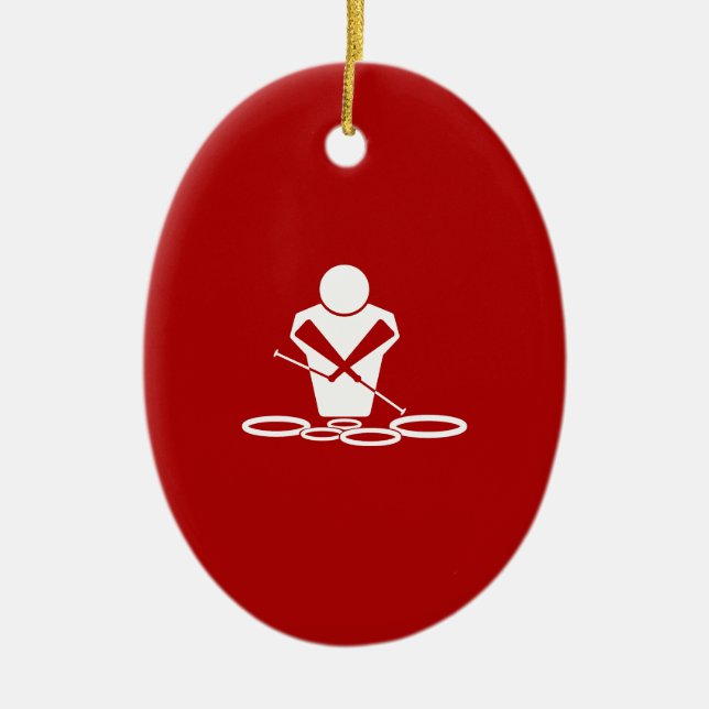 Ornamento De Cerâmica Quads - Branco - Fundo Vermelho - Tenors Baby! (Frente)