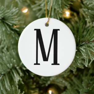 Ornamento De Cerâmica Qualquer Letra Preto e Branco ou Cores DIY