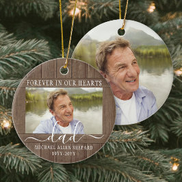 Ornamento De Cerâmica Qualquer Texto 2 Foto Memorial Simples Rústico Mad