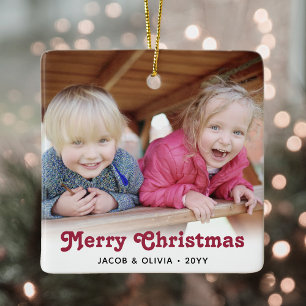 Ornamento De Cerâmica Qualquer Texto 2 Foto Vermelha Fotografia Tipograf