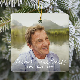 Ornamento De Cerâmica Qualquer Texto Memorial 2 Foto Simples Script Bran