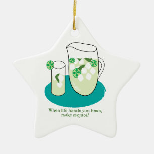 Ornamento De Cerâmica Quando a vida lhe entrega limões, faça Mojitos!