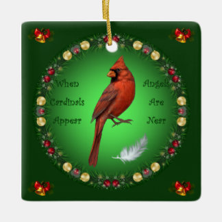 Ornamento De Cerâmica Quando Os Cardinais Aparecem ~ Anjos Estão Próximo