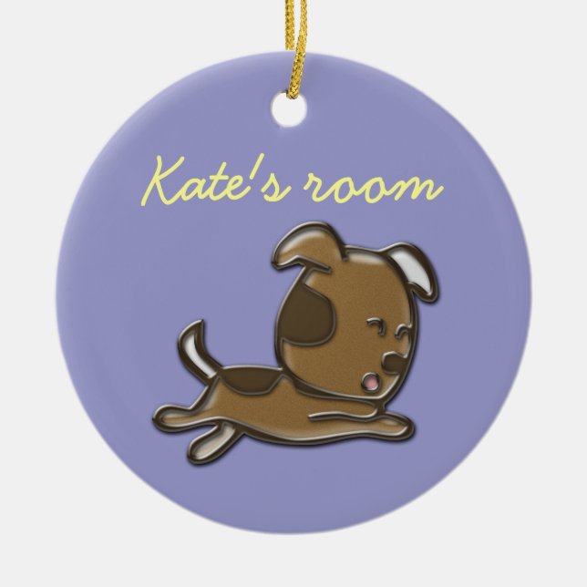 Ornamento De Cerâmica Quarto da Kate (Frente)