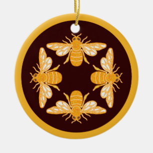 Ornamento De Cerâmica Quatro abelhas de mel em círculo