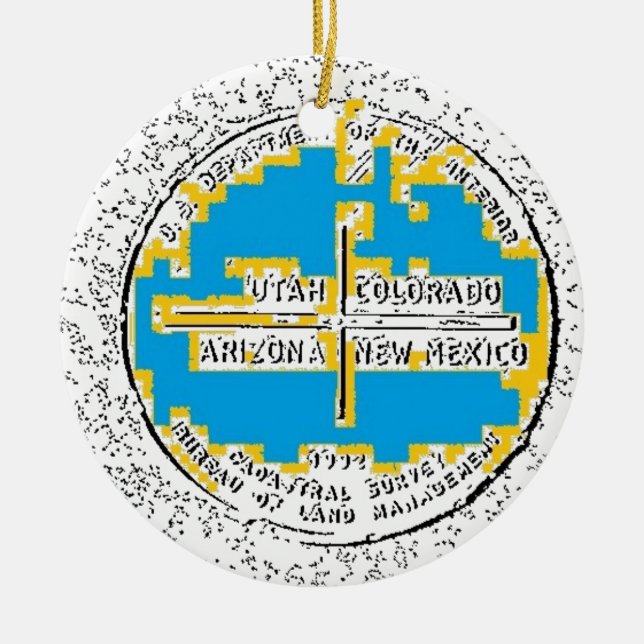 Ornamento De Cerâmica Quatro cantos quatro estados (Frente)