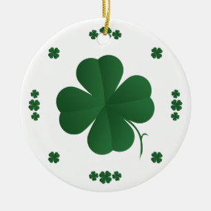 Ornamento De Cerâmica Quatro Clovers Folha