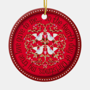 Ornamento De Cerâmica Quatro pássaros de chamada