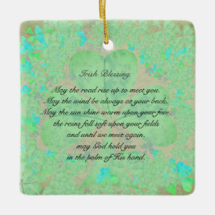 Ornamento De Cerâmica "Que a estrada suba" Irish Blessing Ornament