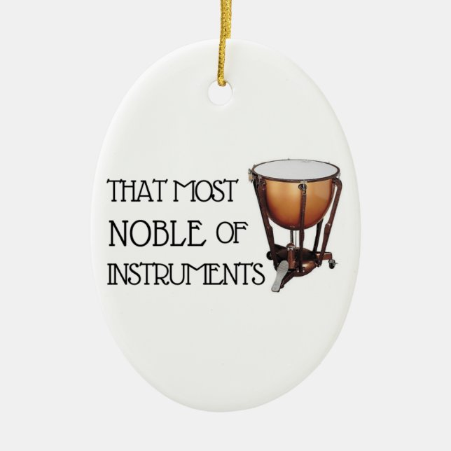 Ornamento De Cerâmica Que Instrumentos Mais Nobres - Timpani (Frente)