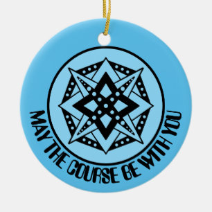 Ornamento De Cerâmica Que o curso esteja com você, Feliz Disk-Mas Cerâ