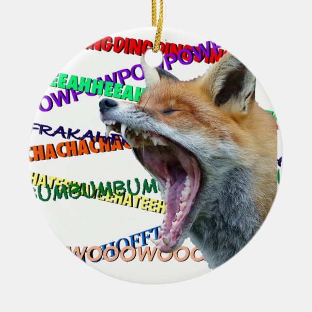 Ornamento De Cerâmica Que o Fox diz? (Frente)