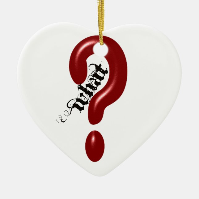 Ornamento De Cerâmica Que ponto de interrogação (Frente)