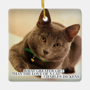 Ornamento De Cerâmica Que presente maior que o amor de um gato?