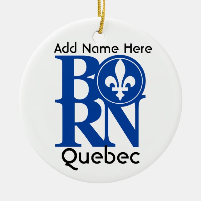 Ornamento De Cerâmica Quebeque NASCIDA (Frente)