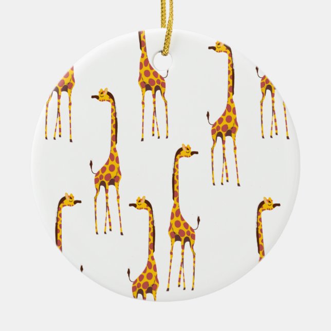 Ornamento De Cerâmica Quebra-cabeça das Girafas (Frente)