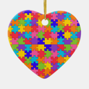 Ornamento De Cerâmica quebra-cabeça de autismo