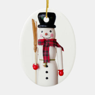Ornamento De Cerâmica Quebra-Nozes Boneco de Neve - Personalizável