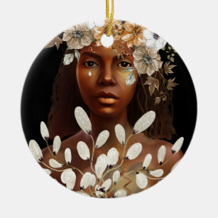 Ornamento De Cerâmica Quebrada Na Arte Feminina Afro-Americana