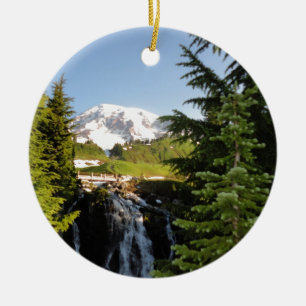 Ornamento De Cerâmica Quedas de Myrtle, o Monte Rainier