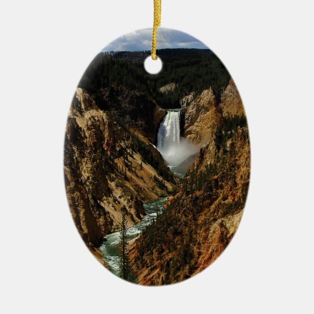 ORNAMENTO DE CERÂMICA QUEDAS EM YELLOWSTONE YEAH (Frente)