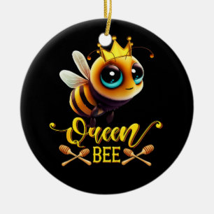 Ornamento De Cerâmica Queen Bee Royal Crown Hive Honey Beerke