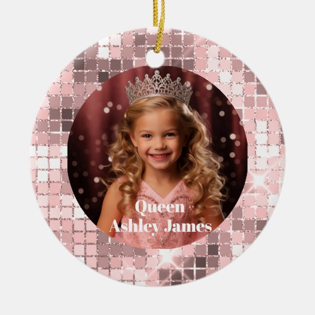 Ornamento De Cerâmica Queen Custom Photo Christmas Ornament (Frente)