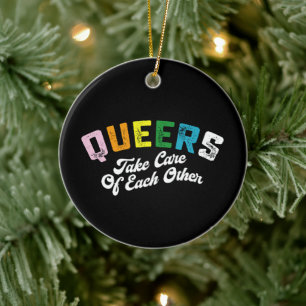 Ornamento De Cerâmica Queers Se Importam Com Orgulho LGBT Gay