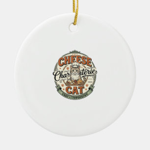 Ornamento De Cerâmica Queijo Charcuteria Gato Queijo Charcuteria Gato Vi